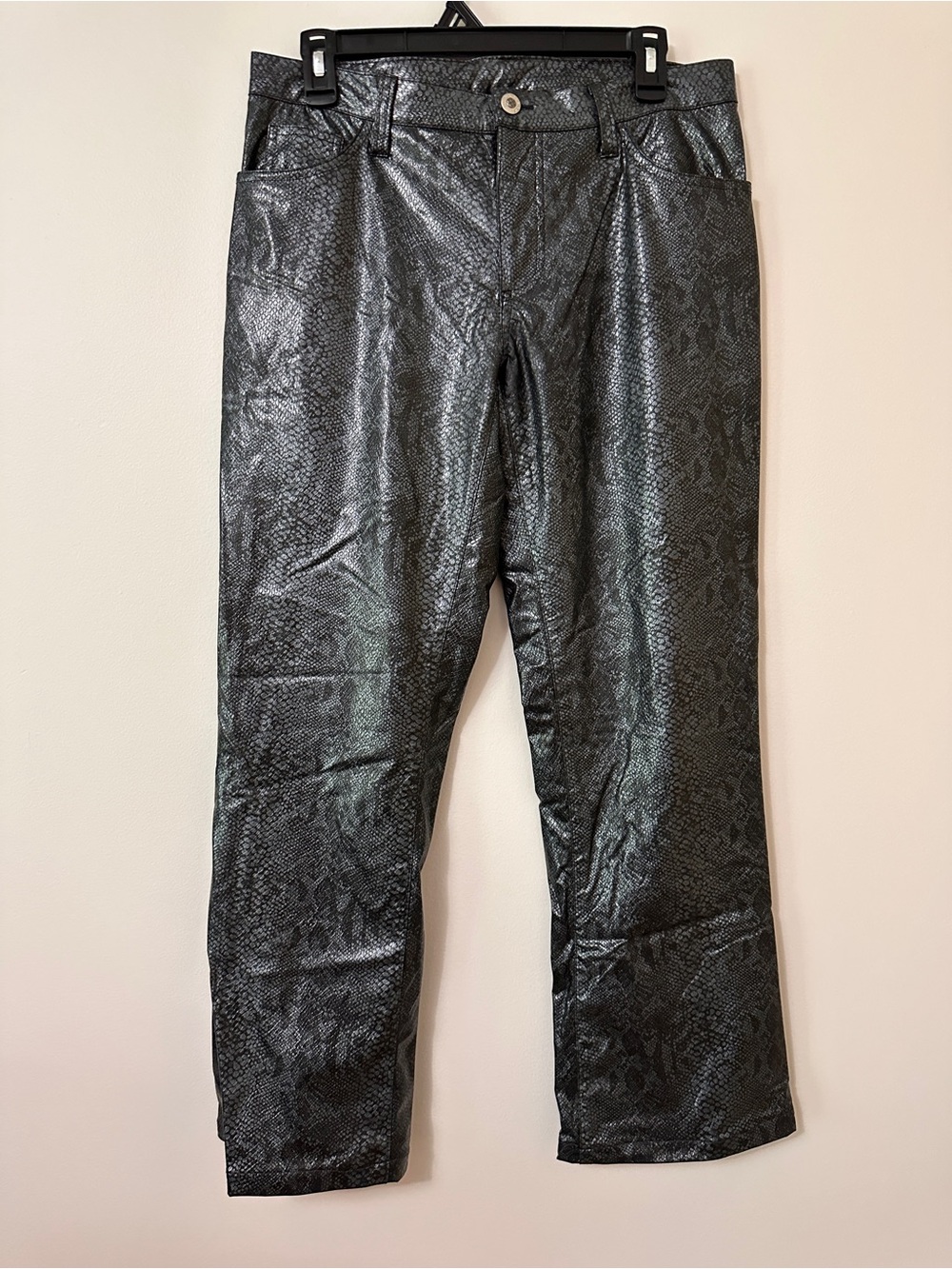 Anchor Blue Faux Snake Leather Pants